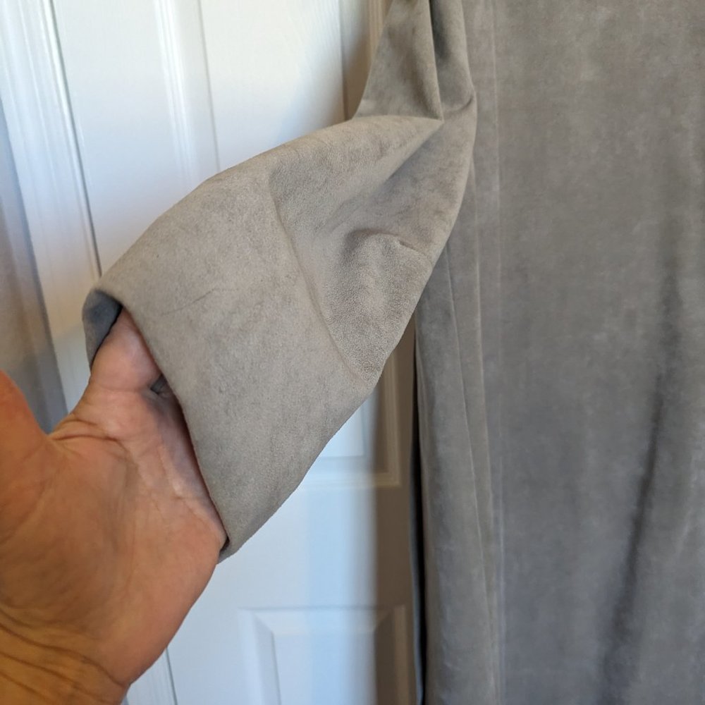 SOLD NEVER WORN 70s Union Label | Duster Coat | ULTRASUEDE | L | GRAY | Wilson's - Picture 12 of 13